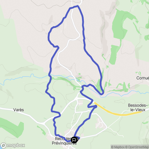 Sévérac-d'Aveyron : carte du parcours de randonnée - France