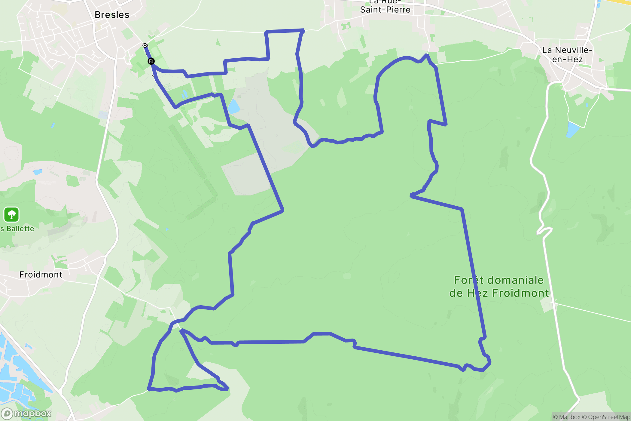 Bresles : carte du parcours de randonnée - France