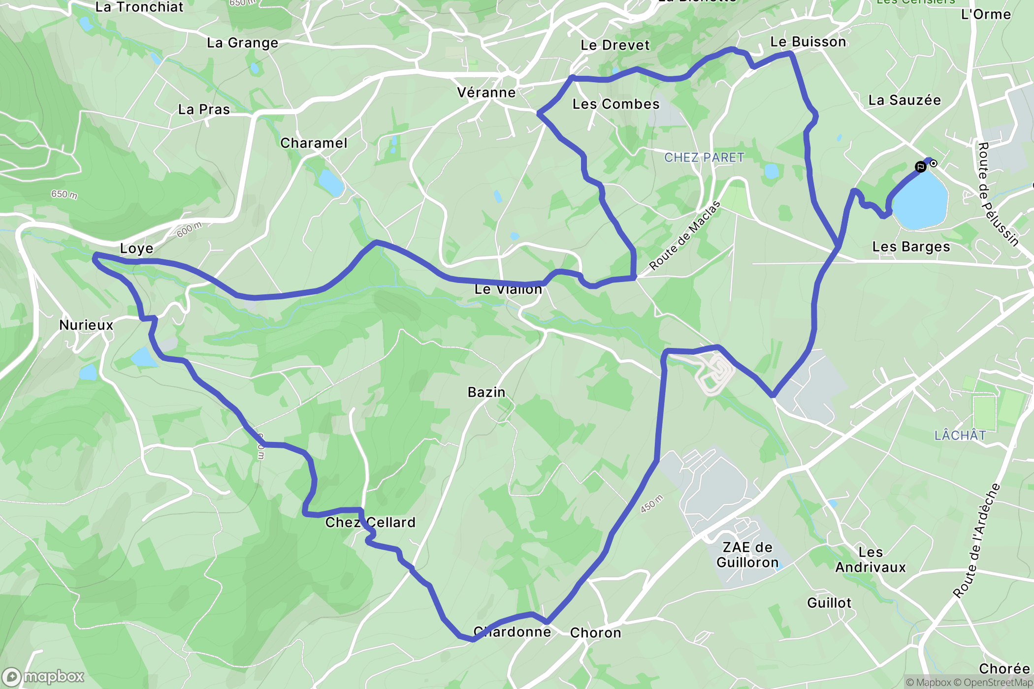 Maclas : carte du parcours de randonnée - France