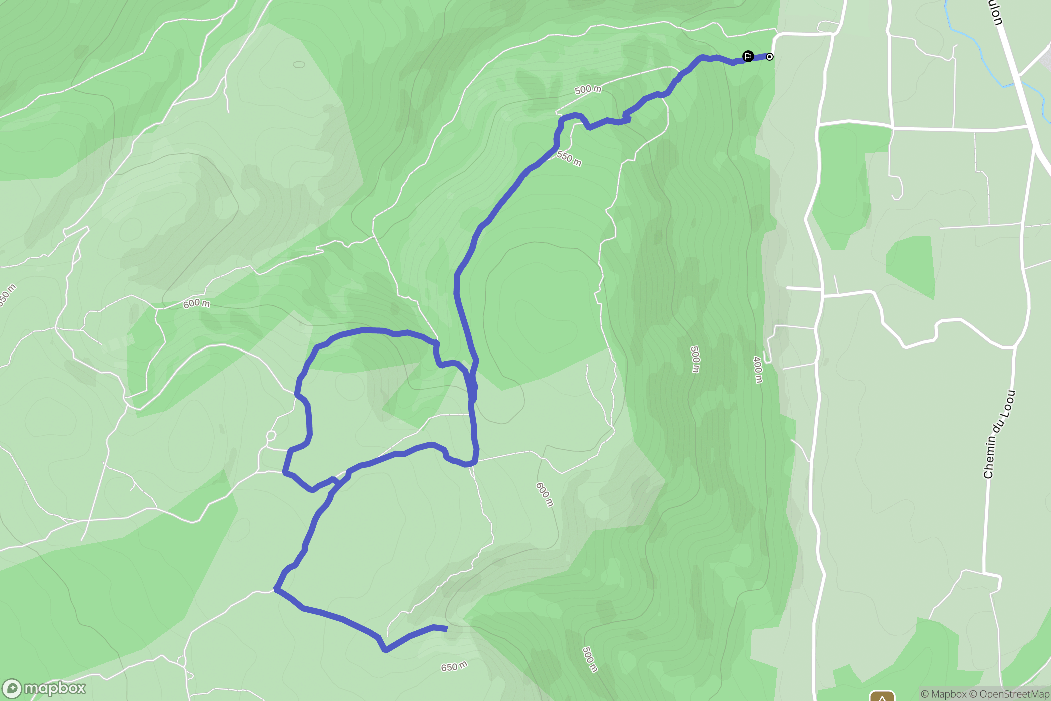 La Roquebrussanne : carte du parcours de randonnée - France