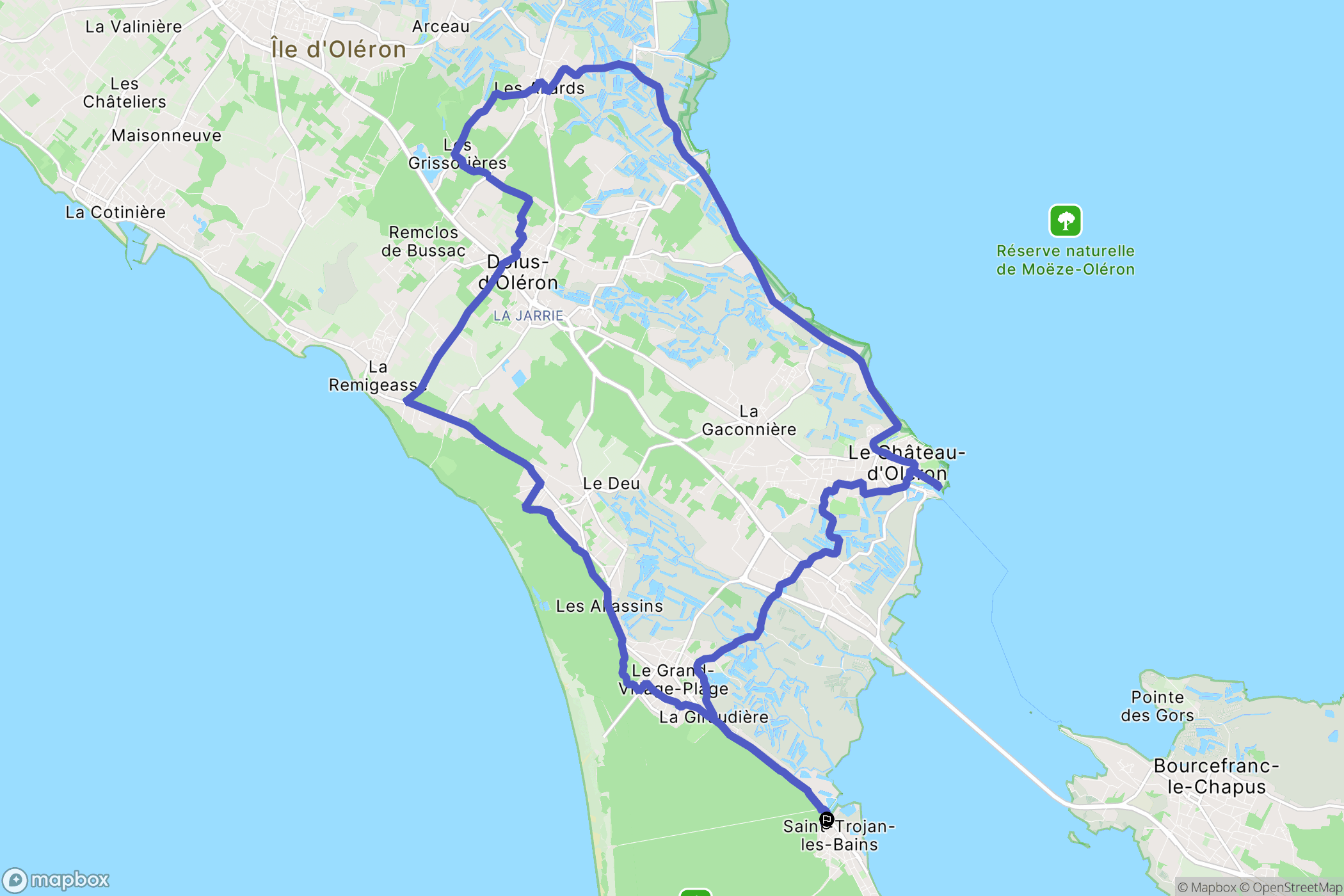 Saint-Trojan-les-Bains : carte du parcours de randonnée - France