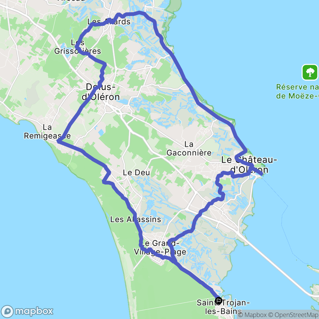 Saint-Trojan-les-Bains : carte du parcours de randonnée - France