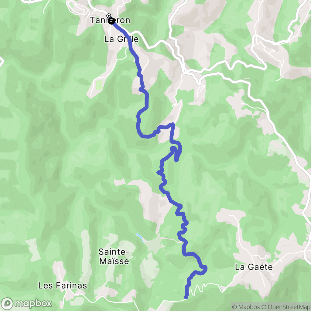 Tanneron : carte du parcours de randonnée - France