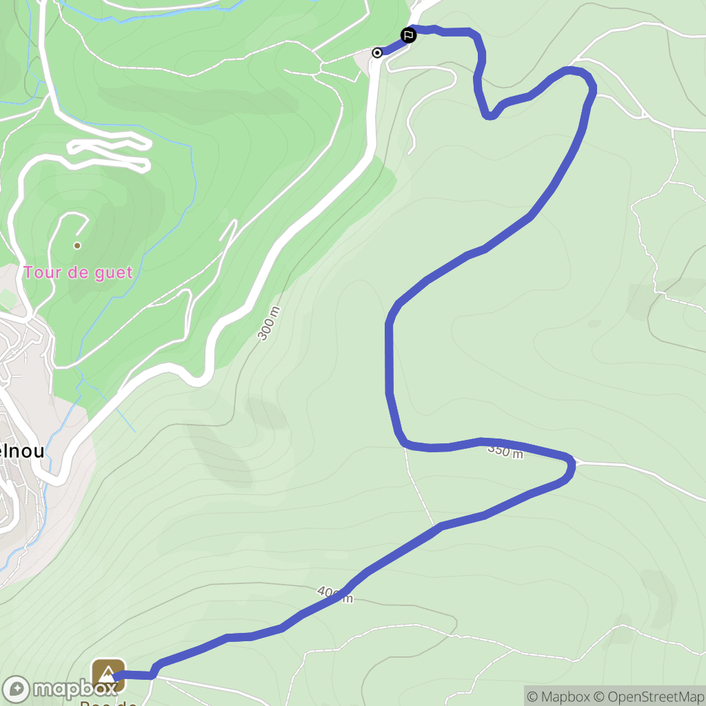 Castelnou : carte du parcours de randonnée - France