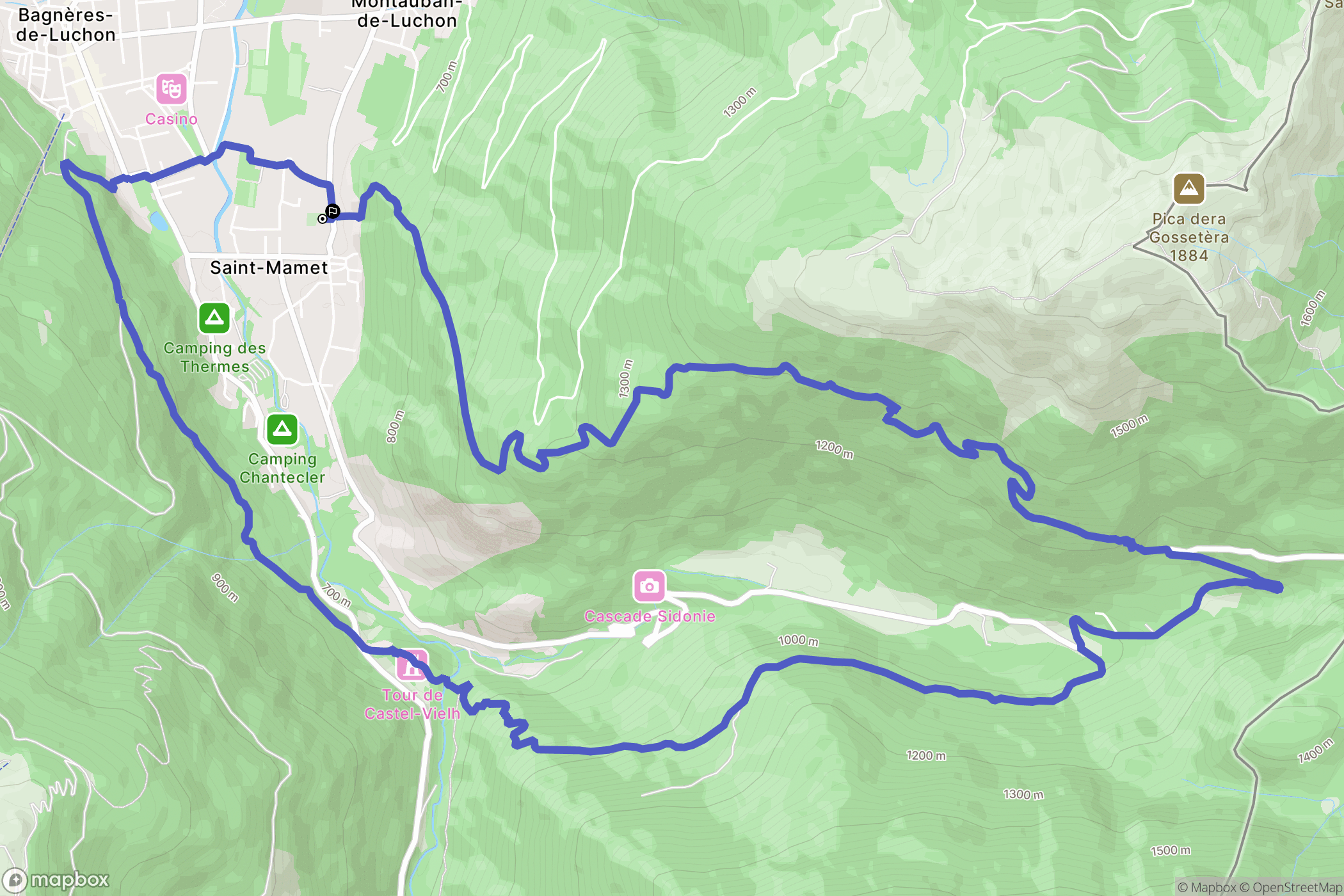 Saint-Mamet : carte du parcours de randonnée - France