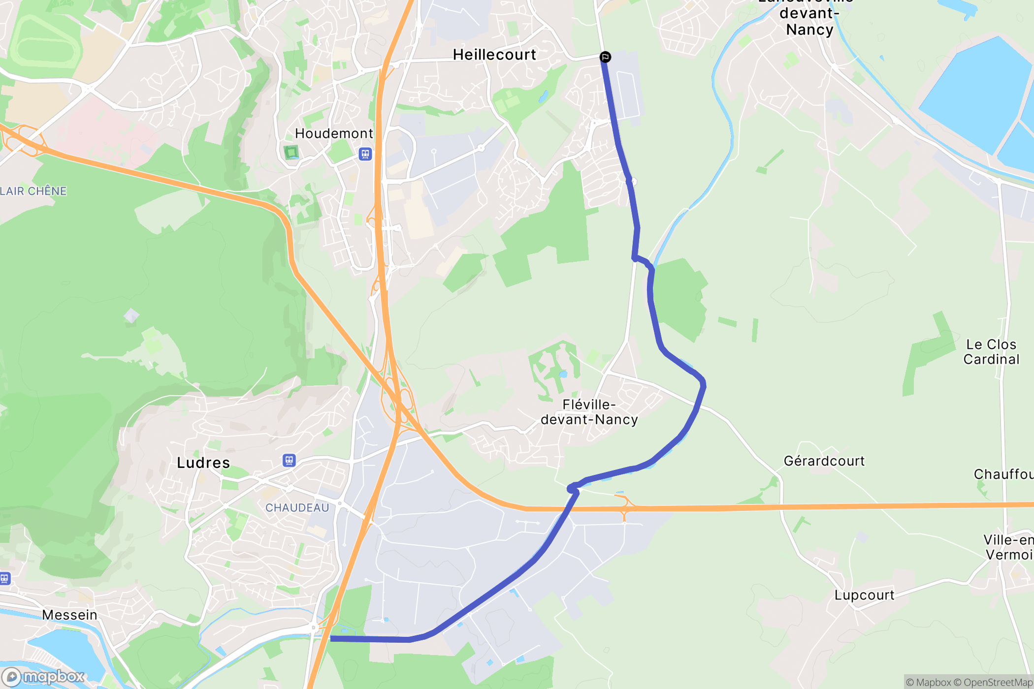 Heillecourt : carte du parcours de randonnée - France