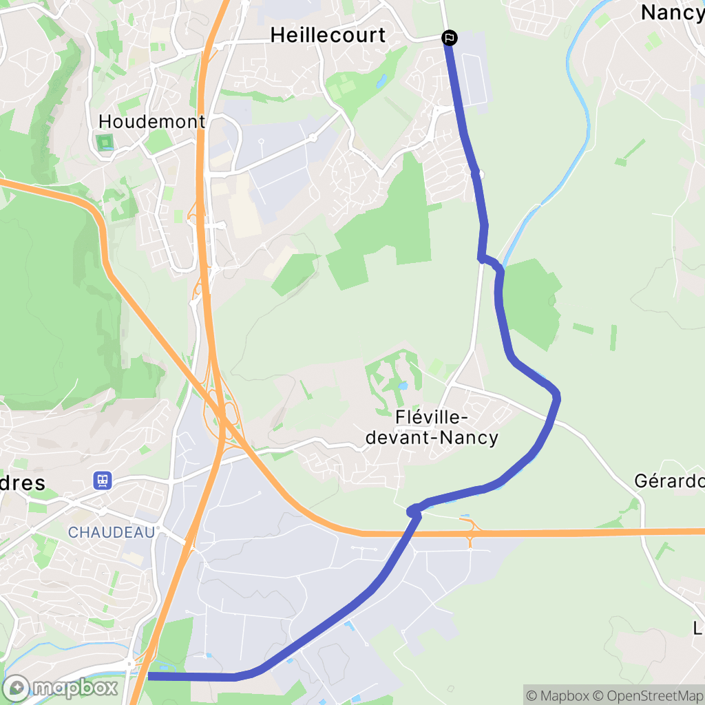 Heillecourt : carte du parcours de randonnée - France