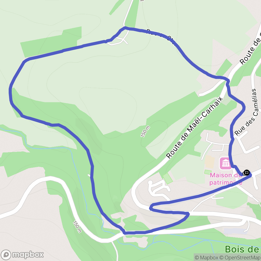 Locarn : carte du parcours de randonnée - France