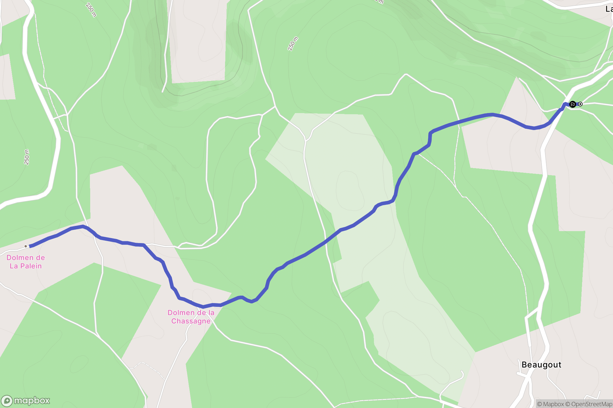 Chasteaux : carte du parcours de randonnée - France