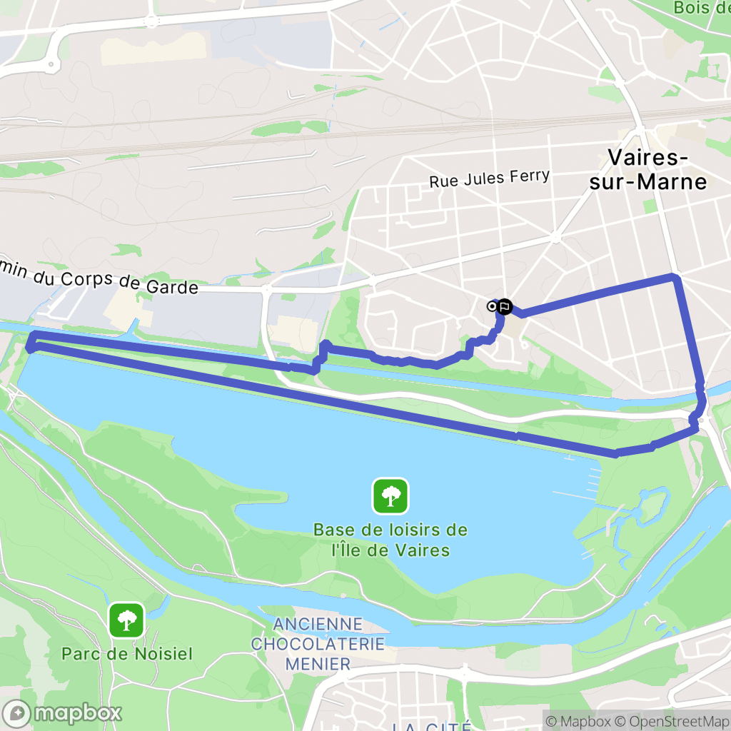 Vaires-sur-Marne : carte du parcours de randonnée - France