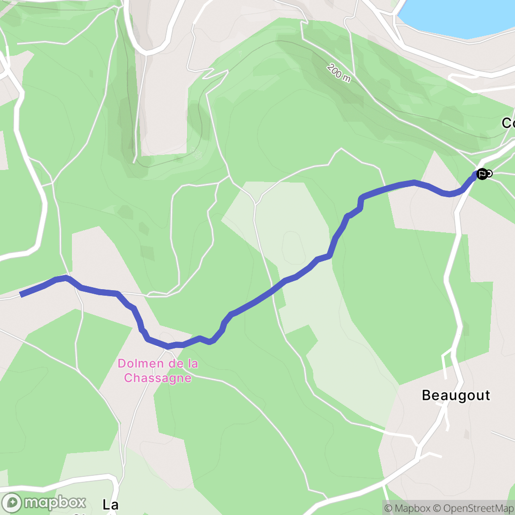 Chasteaux : carte du parcours de randonnée - France