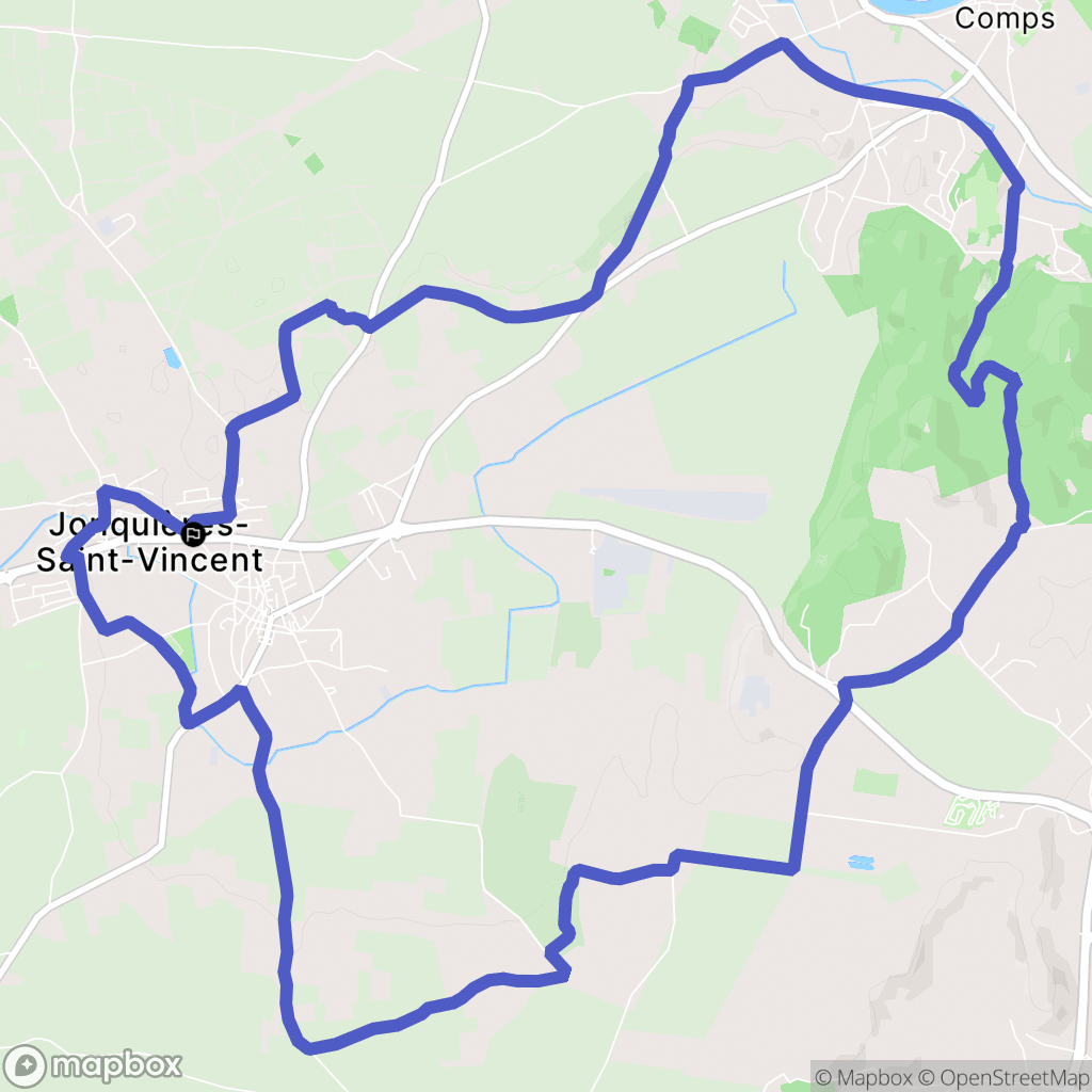 Jonquières-Saint-Vincent : carte du parcours de randonnée - France