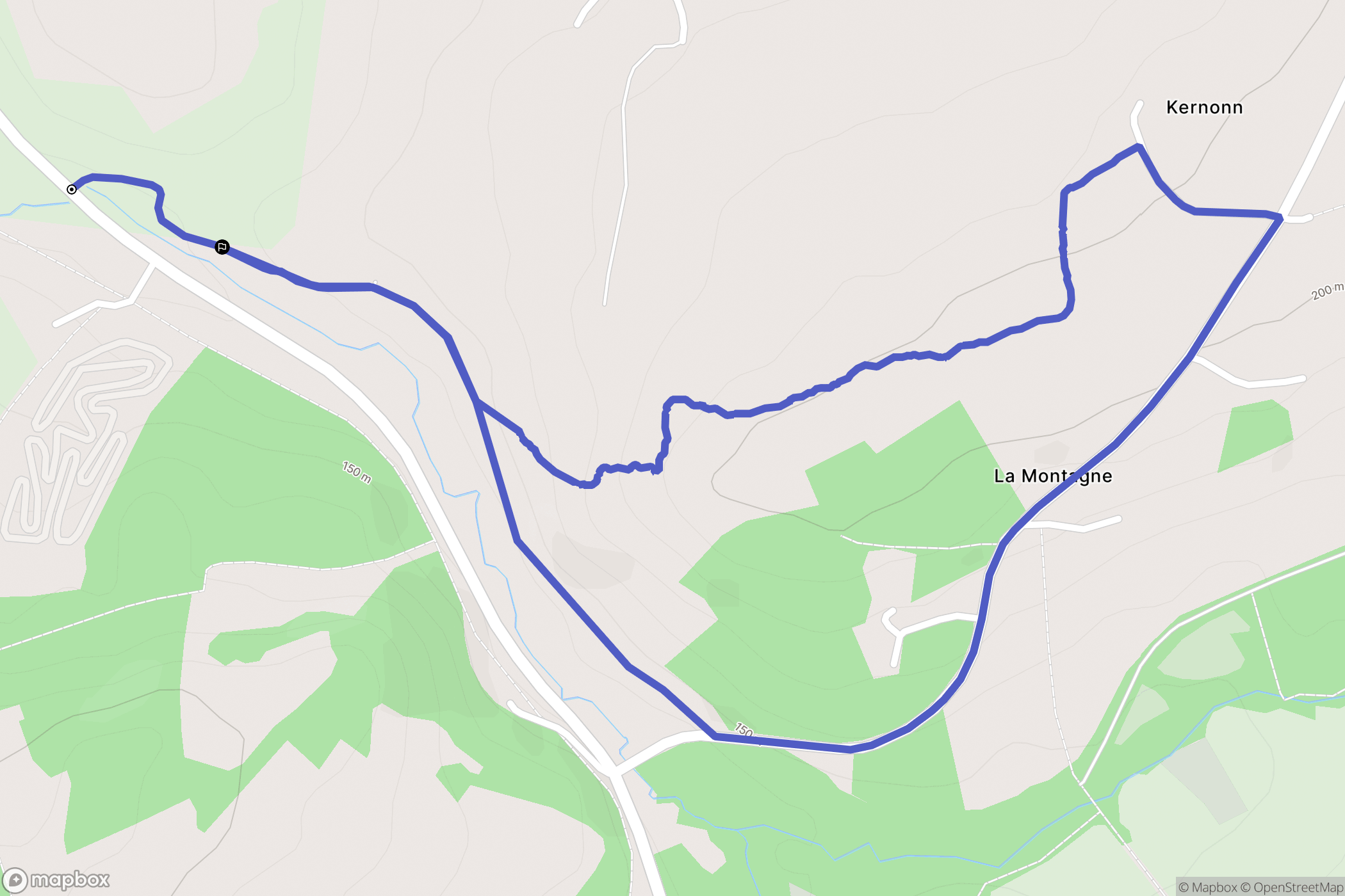 Saint-Hernin : carte du parcours de randonnée - France