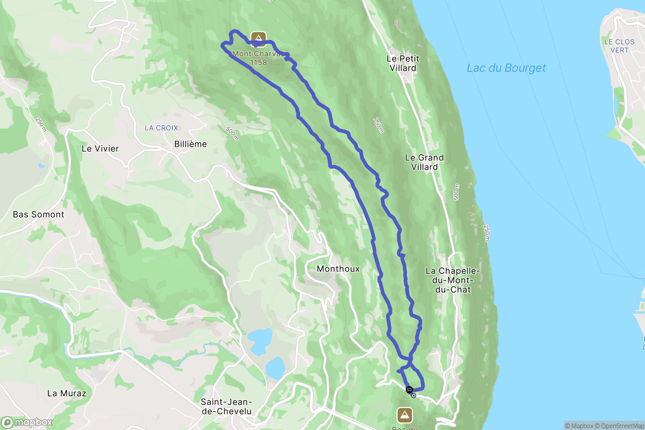 La Chapelle-du-Mont-du-Chat : carte du parcours de randonnée - France