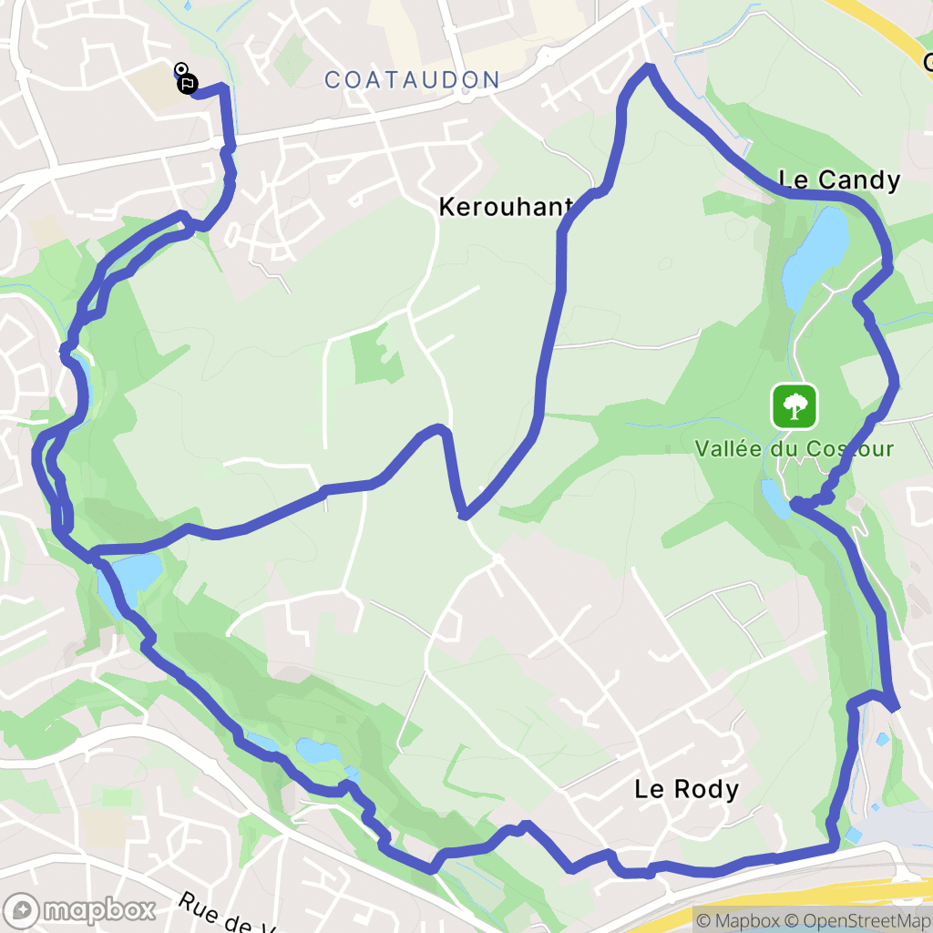 Guipavas : carte du parcours de randonnée - France