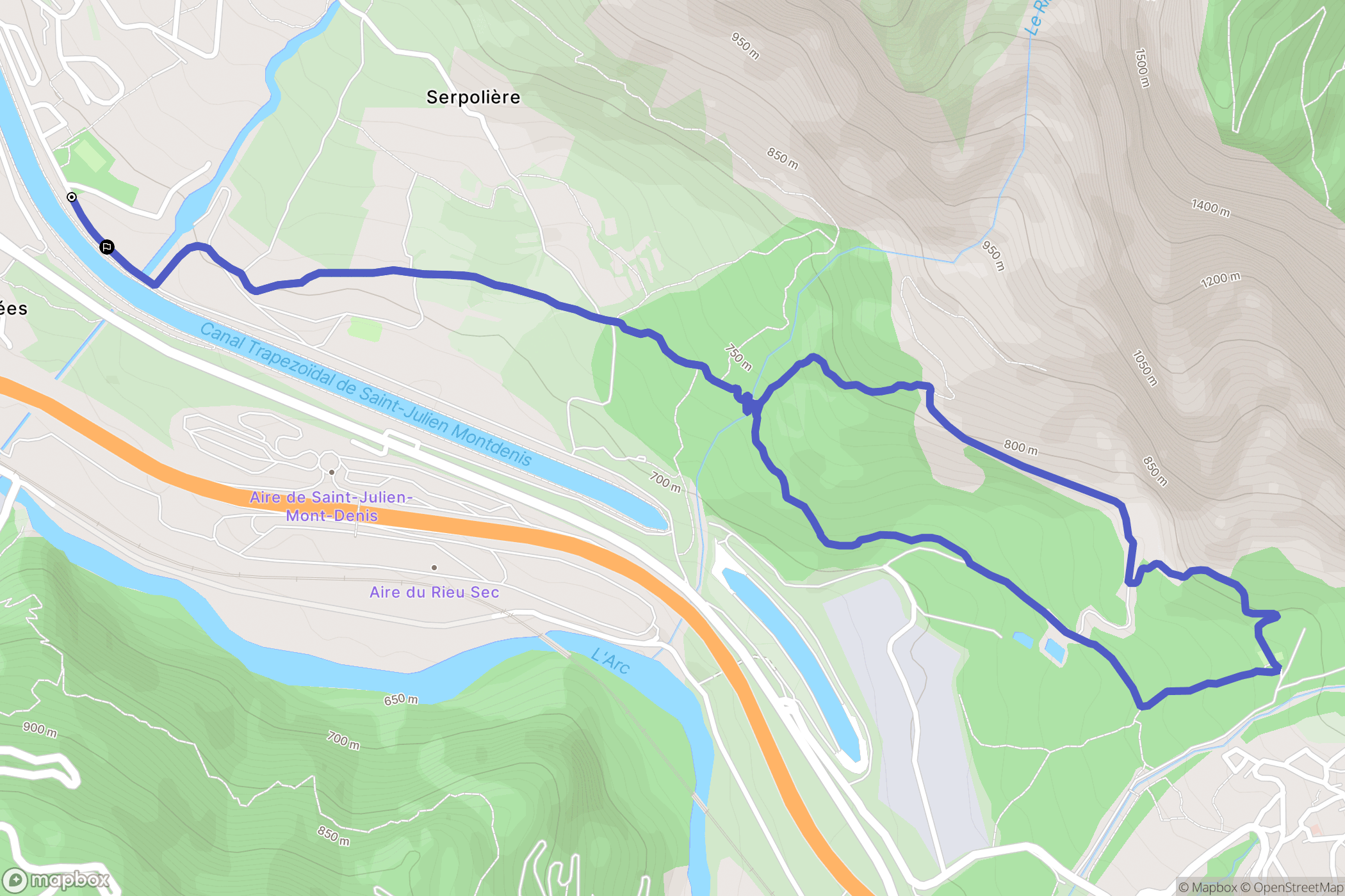 Saint-Julien-Mont-Denis : carte du parcours de randonnée - France