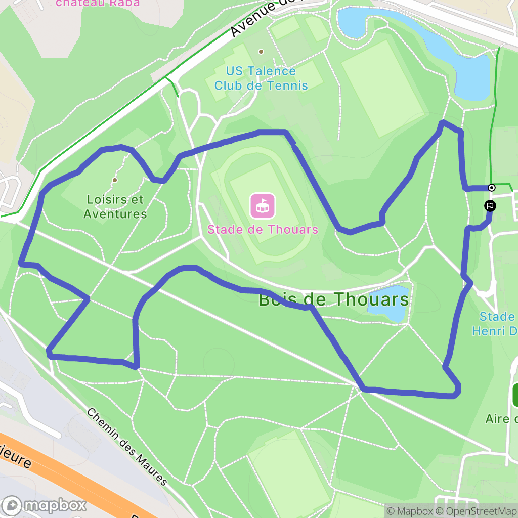 Talence : carte du parcours de randonnée - France