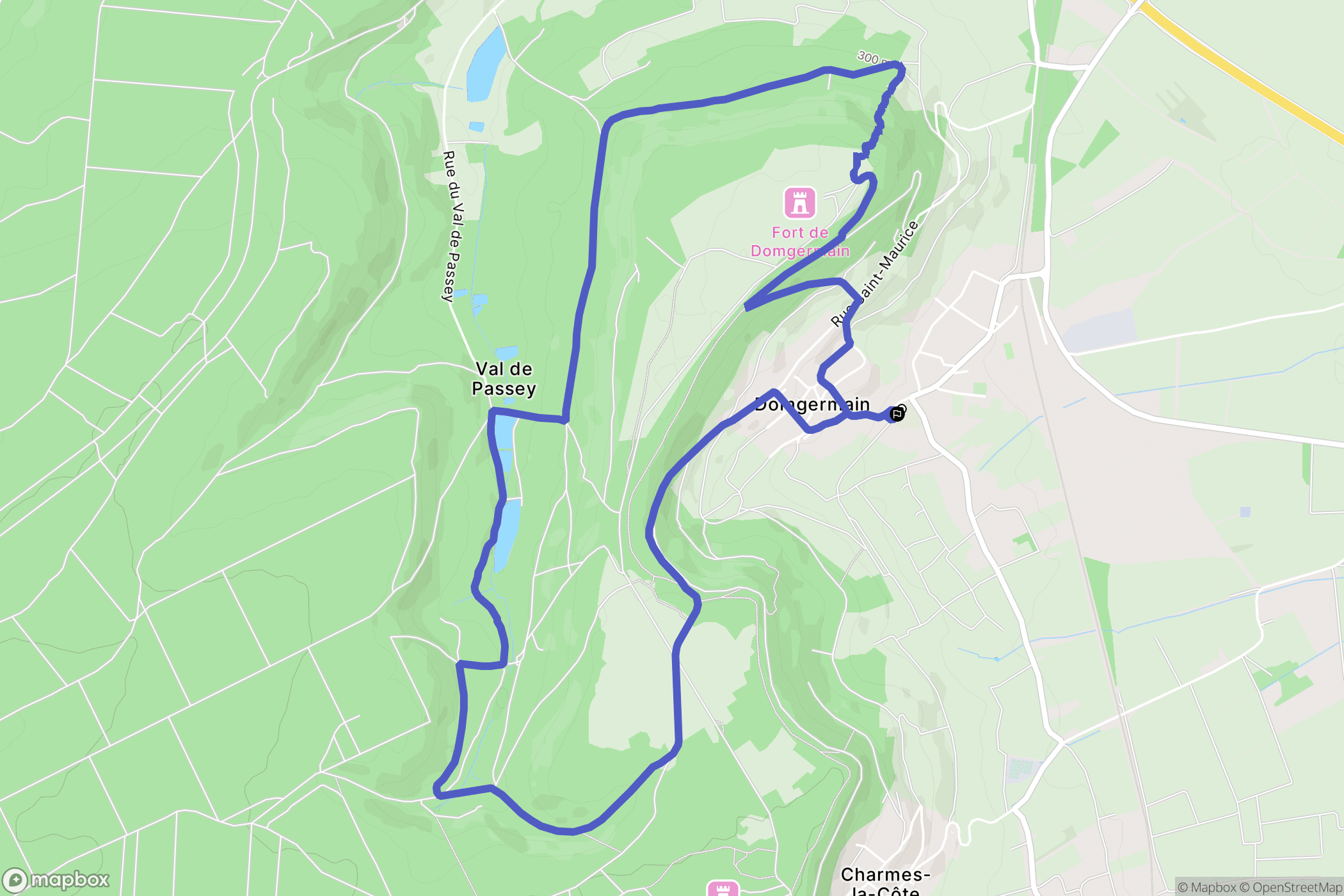 Domgermain : carte du parcours de randonnée - France