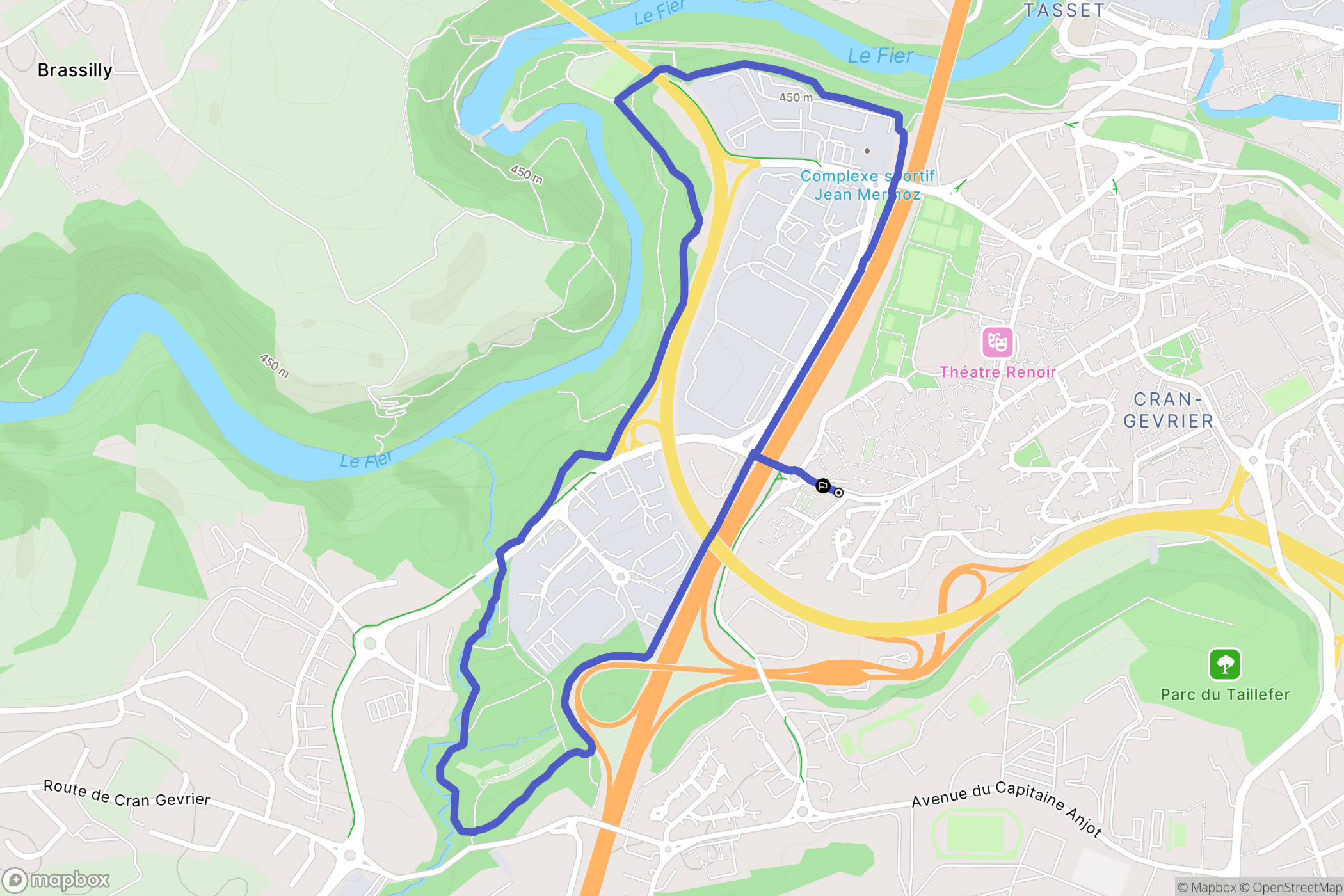 Annecy : carte du parcours de randonnée - France