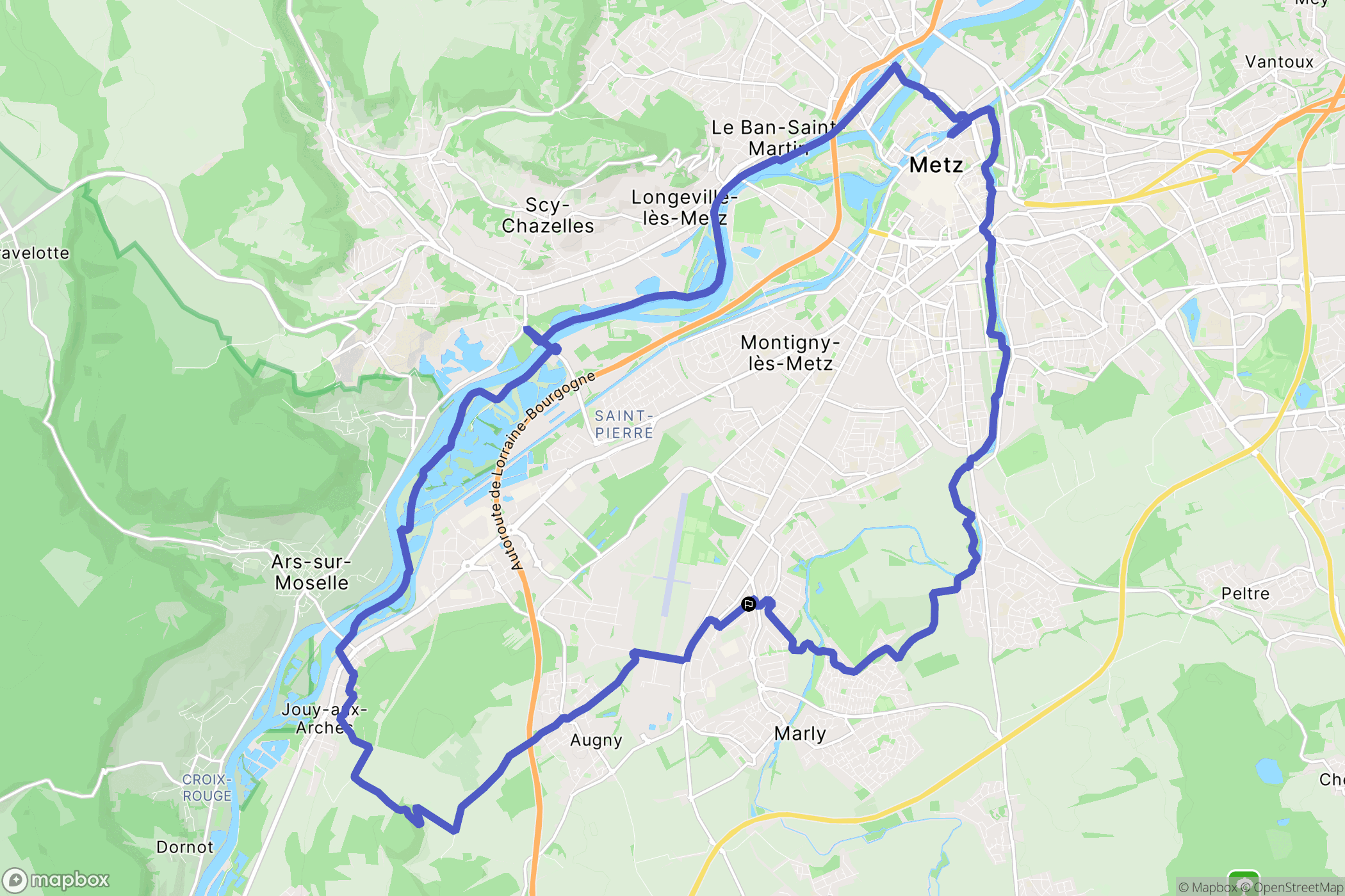 Marly : carte du parcours de randonnée - France