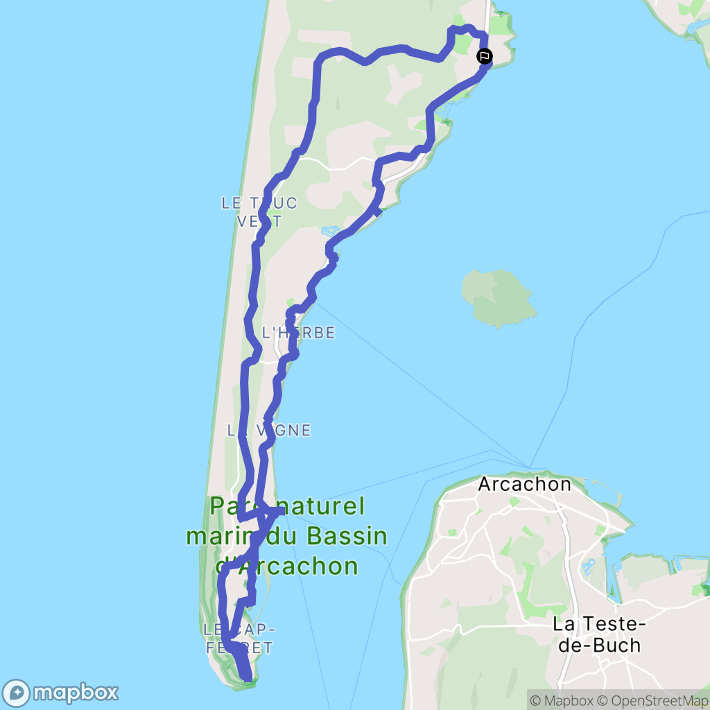 Lège-Cap-Ferret : carte du parcours de randonnée - France
