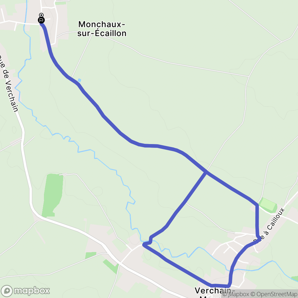 Monchaux-sur-Écaillon : carte du parcours de randonnée - France