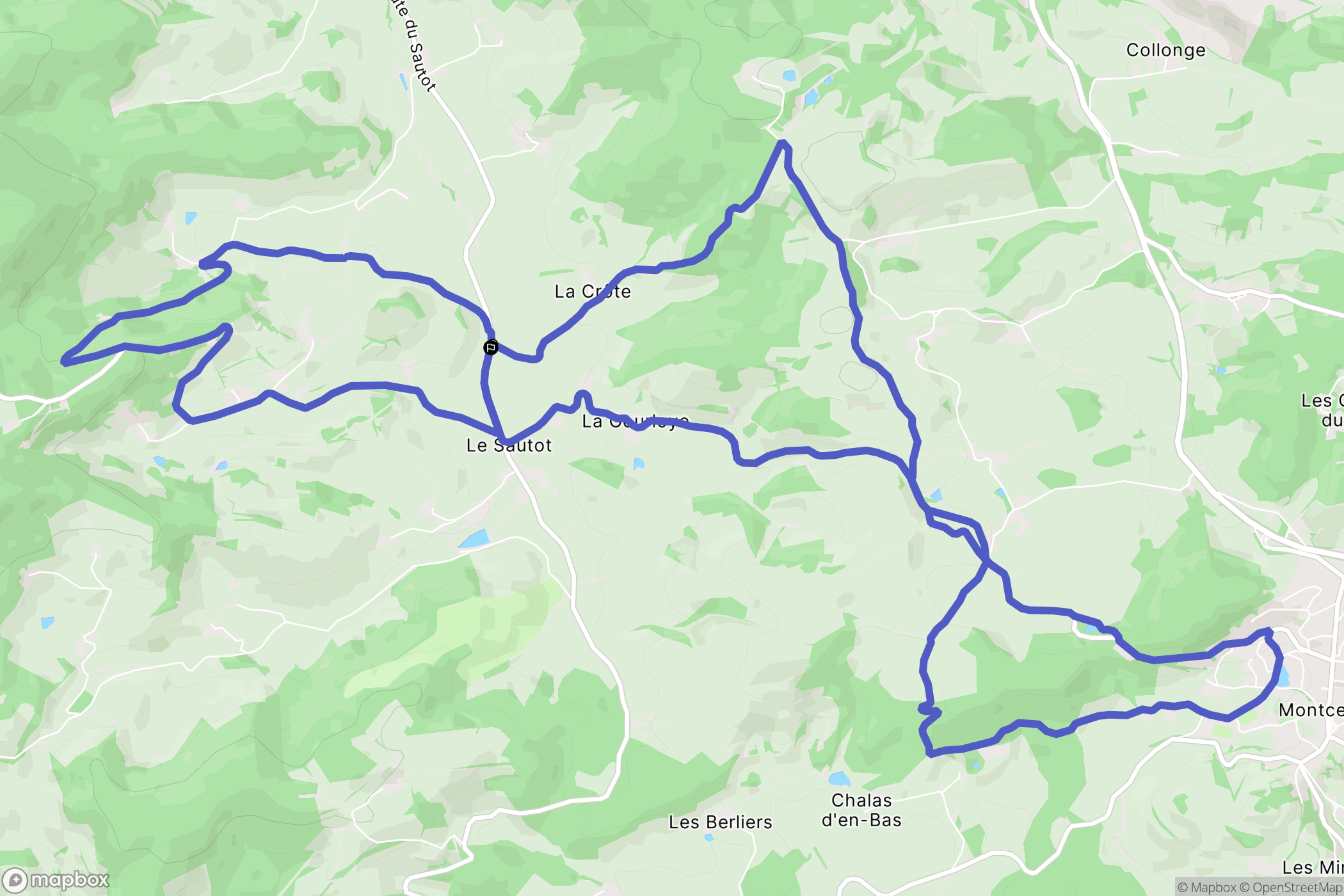 Saint-Symphorien-de-Marmagne : carte du parcours de randonnée - France