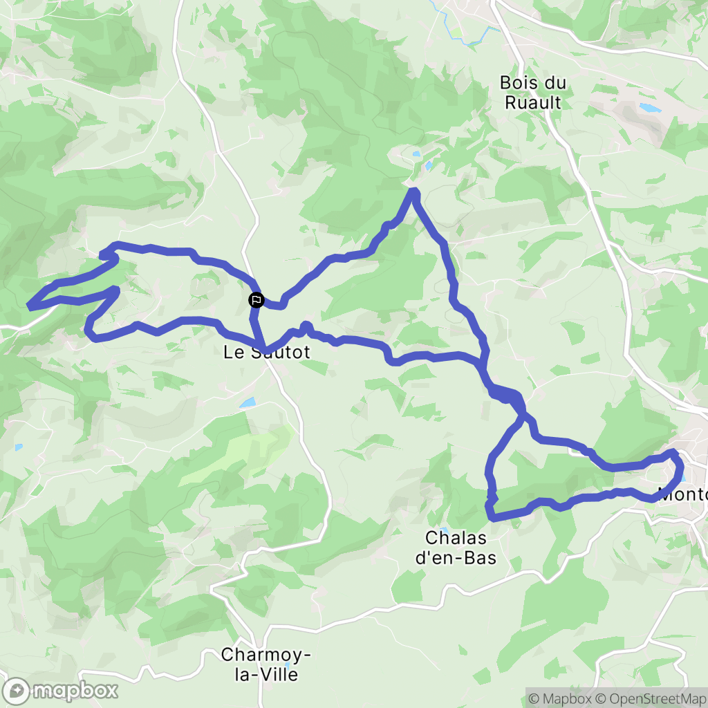 Saint-Symphorien-de-Marmagne : carte du parcours de randonnée - France