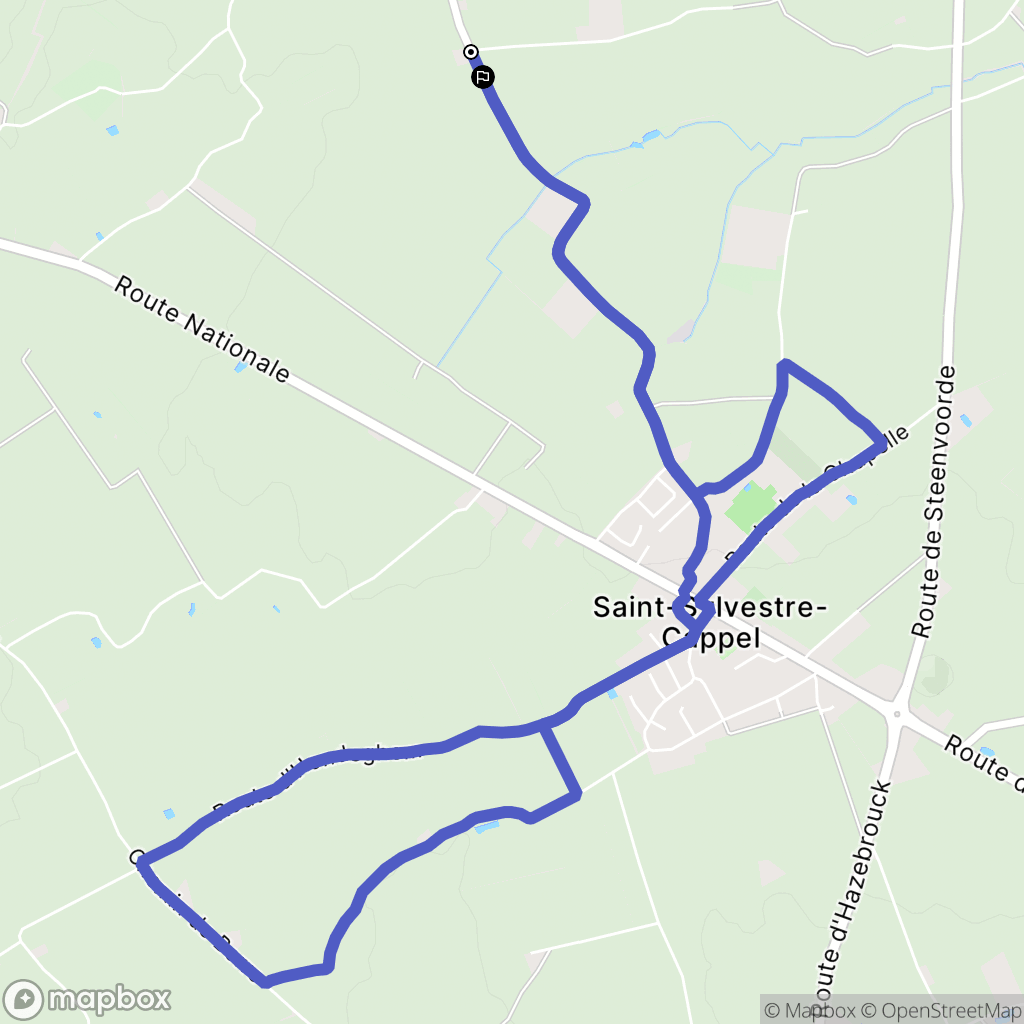 Saint-Sylvestre-Cappel : carte du parcours de randonnée - France