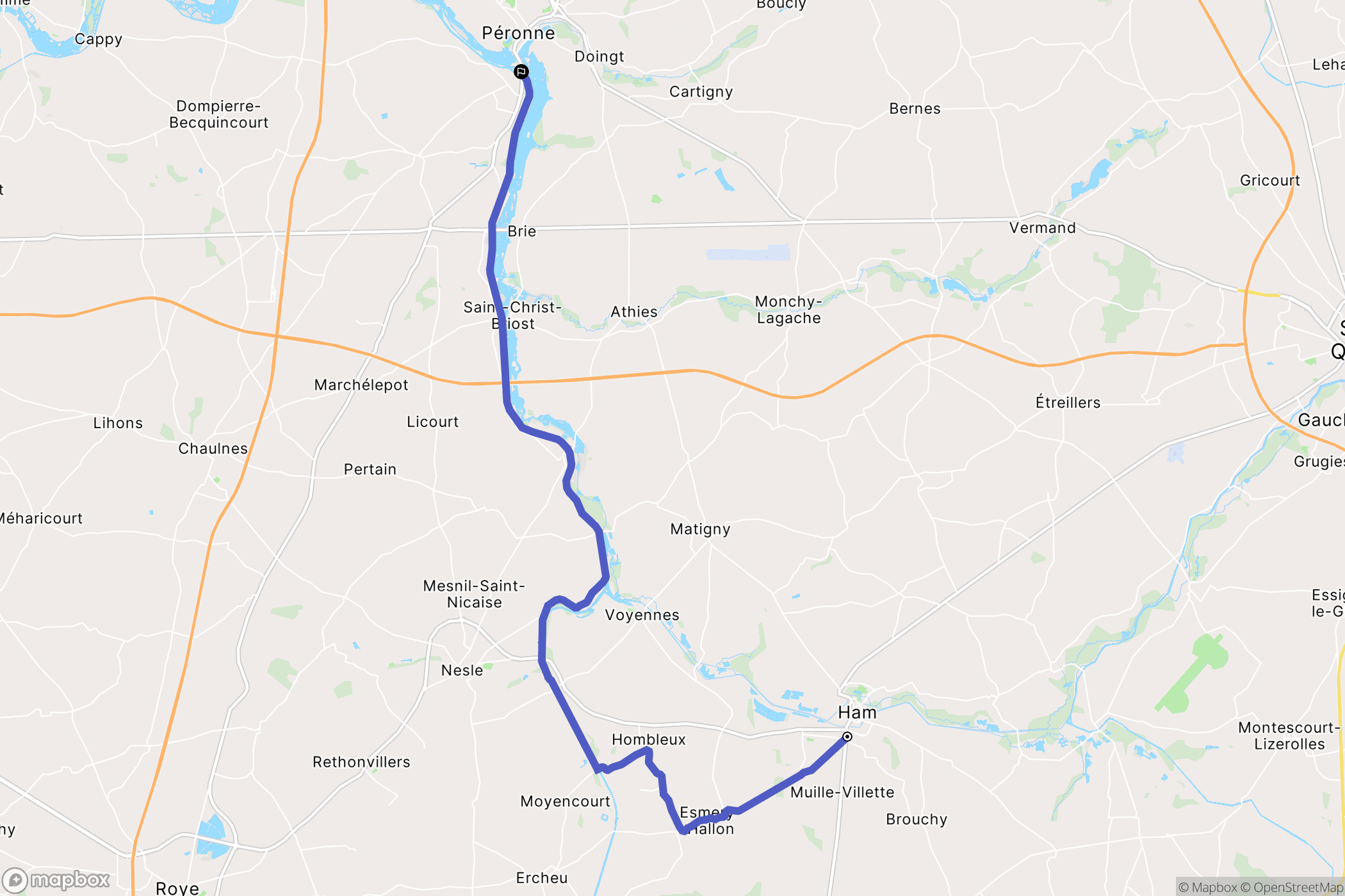 Eppeville : carte du parcours de randonnée - France