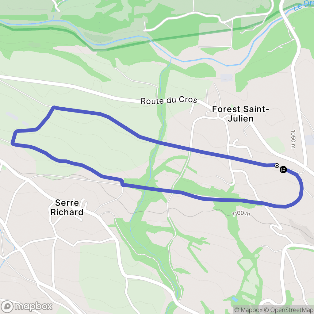 Forest-Saint-Julien : carte du parcours de randonnée - France