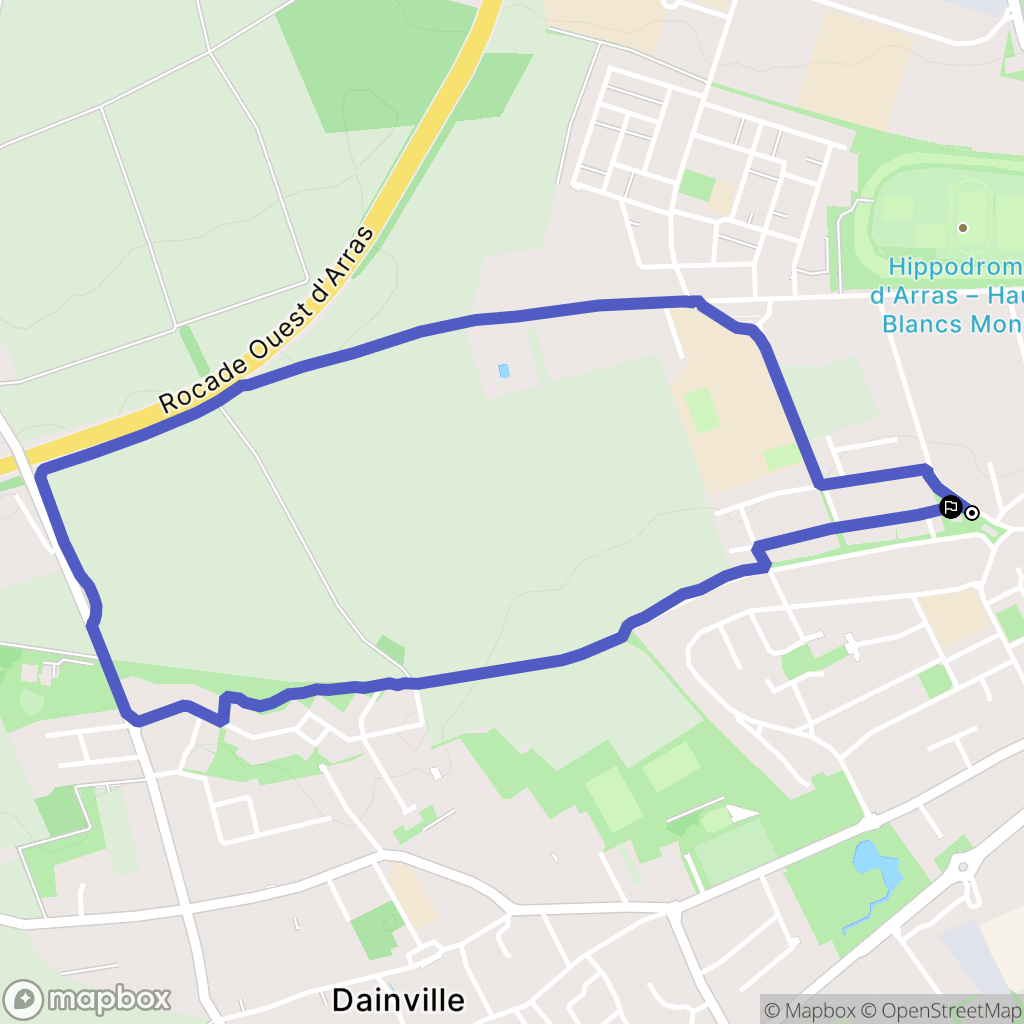 Dainville : carte du parcours de randonnée - France
