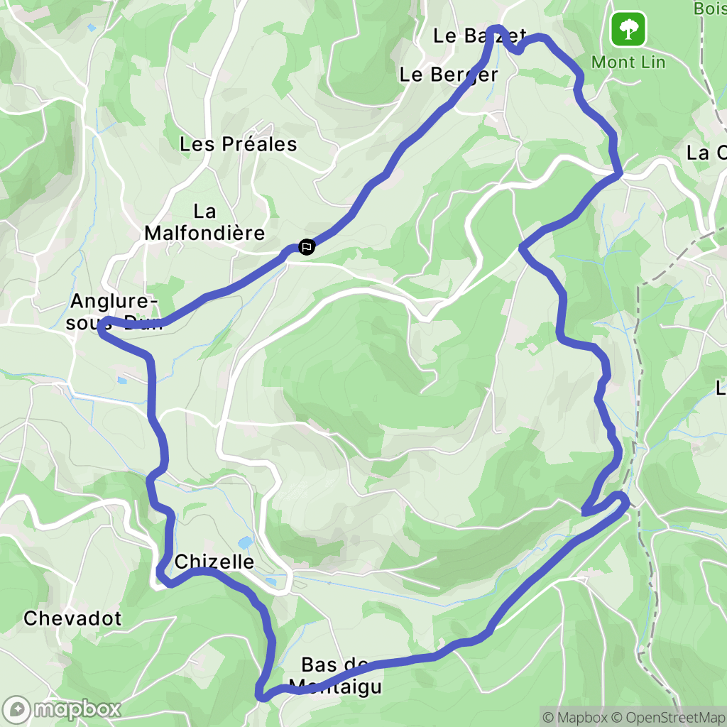 Anglure-sous-Dun : carte du parcours de randonnée - France
