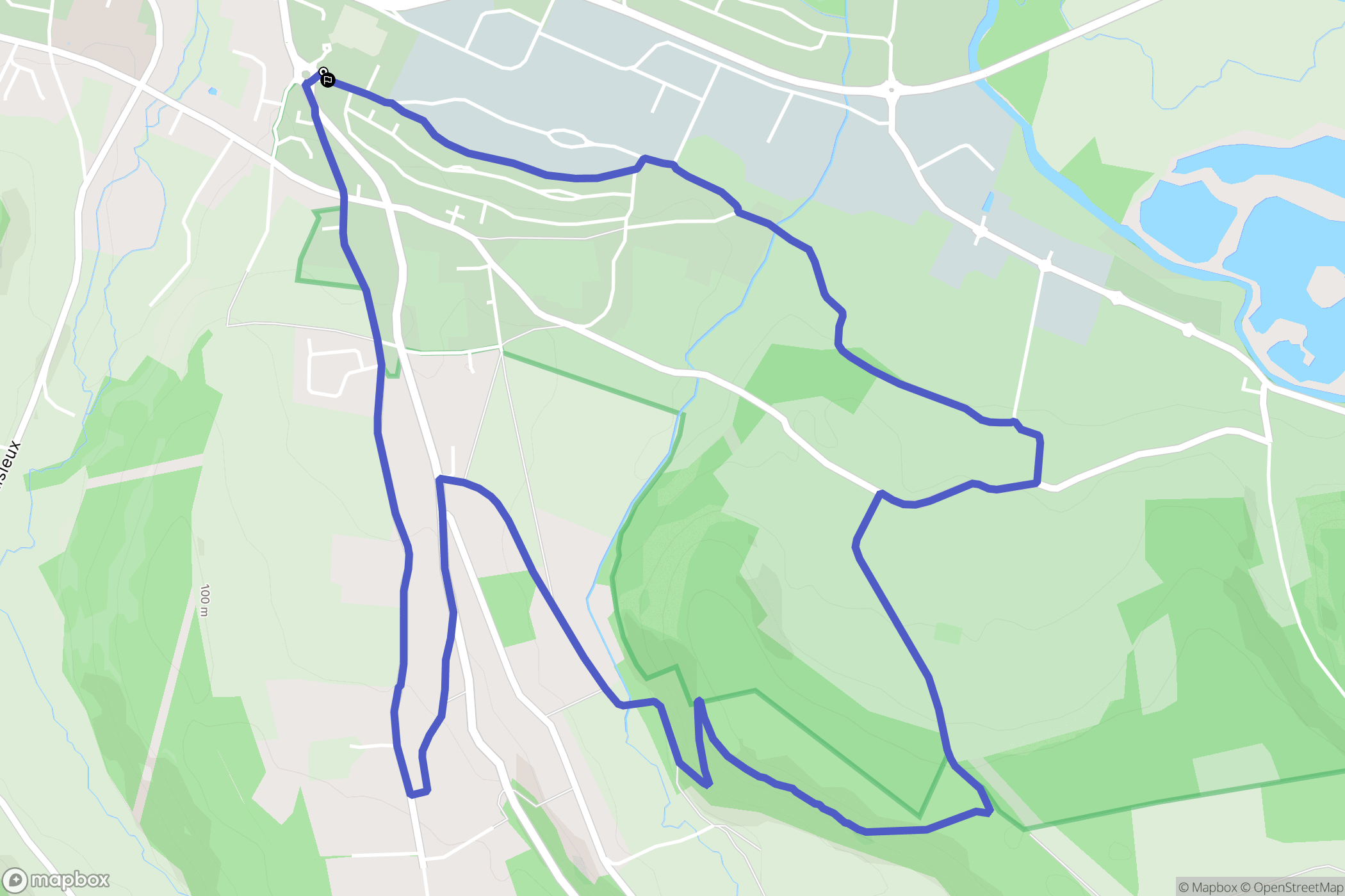Pont-Audemer : carte du parcours de randonnée - France