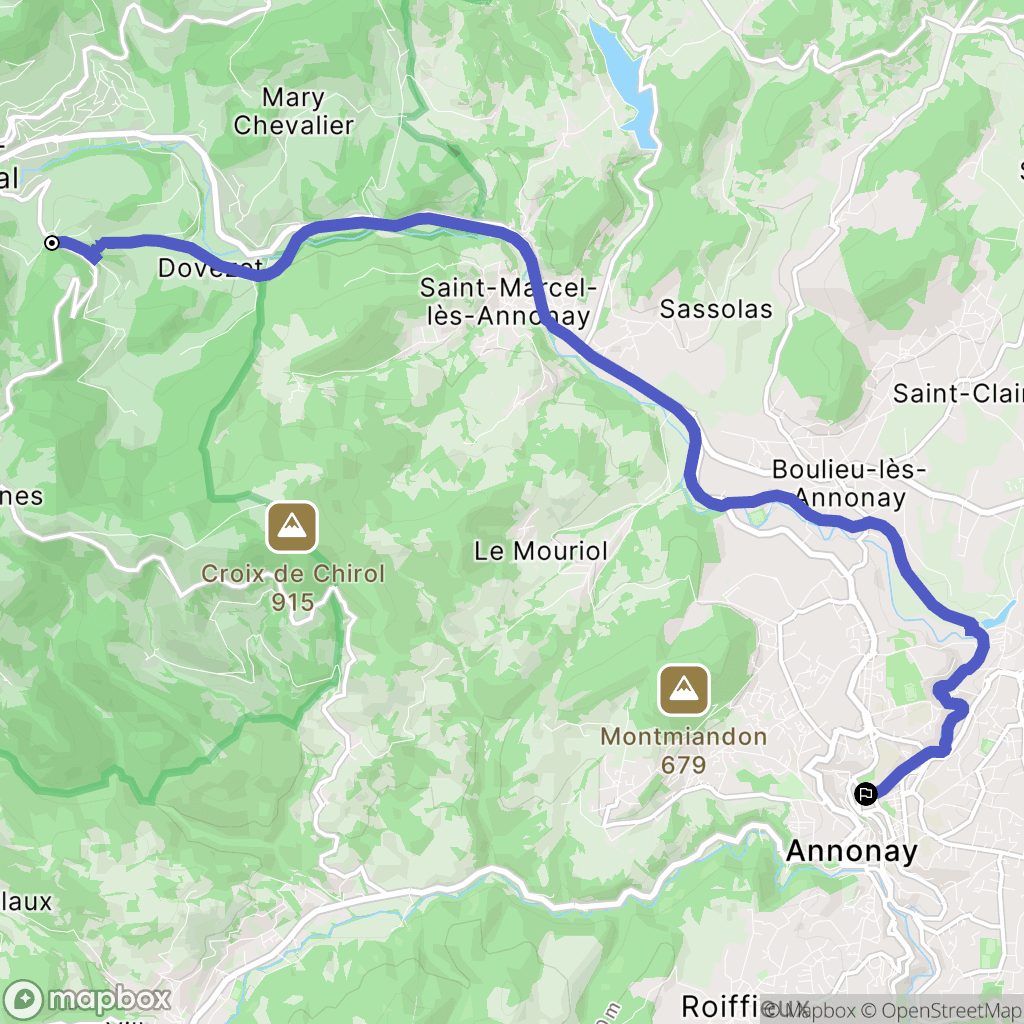 Burdignes : carte du parcours de randonnée - France