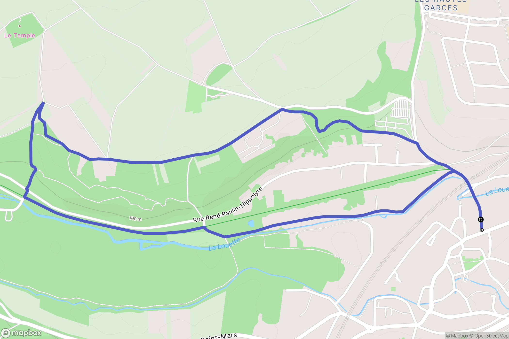 Étampes : carte du parcours de randonnée - France