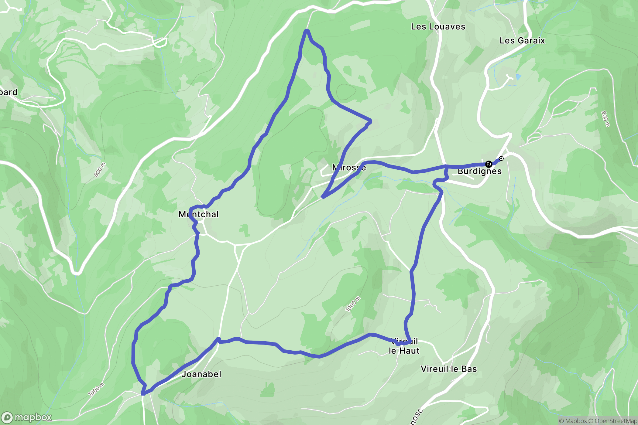 Burdignes : carte du parcours de randonnée - France