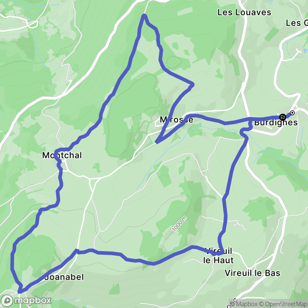 Burdignes : carte du parcours de randonnée - France