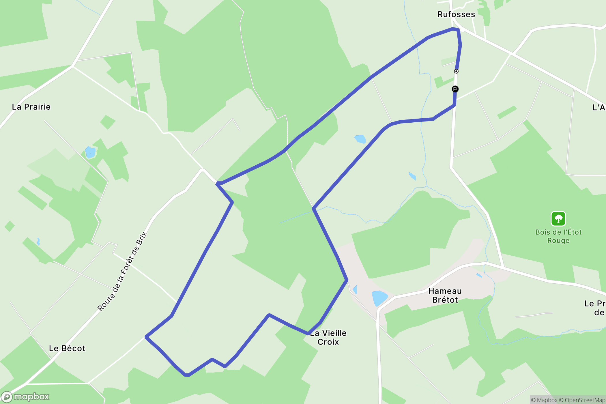 Saussemesnil : carte du parcours de randonnée - France