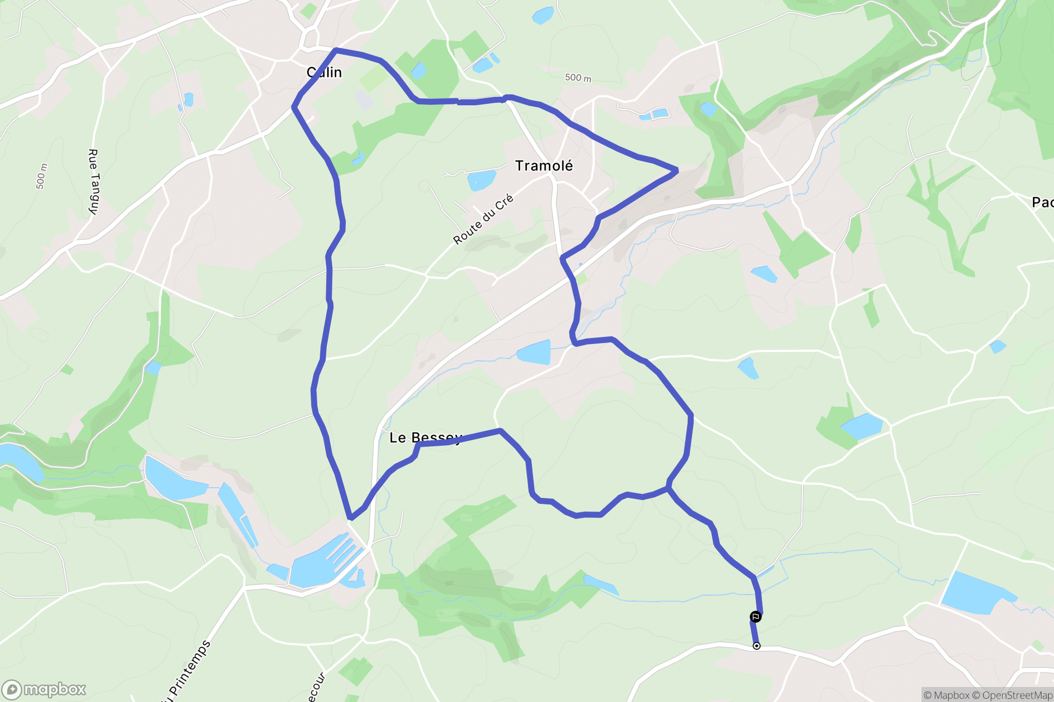 Eclose-Badinières : carte du parcours de randonnée - France