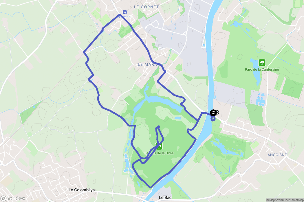Houplin-Ancoisne : carte du parcours de randonnée - France