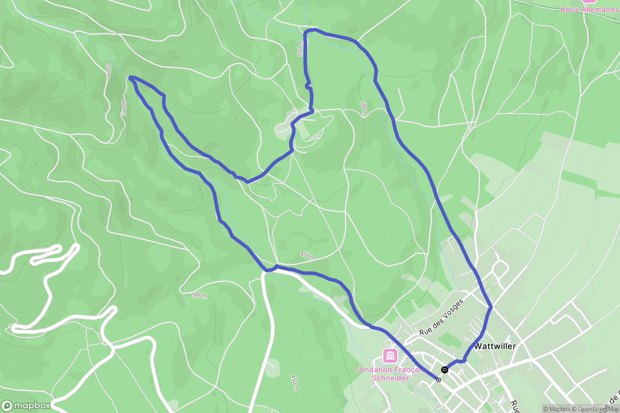 Wattwiller : carte du parcours de randonnée - France