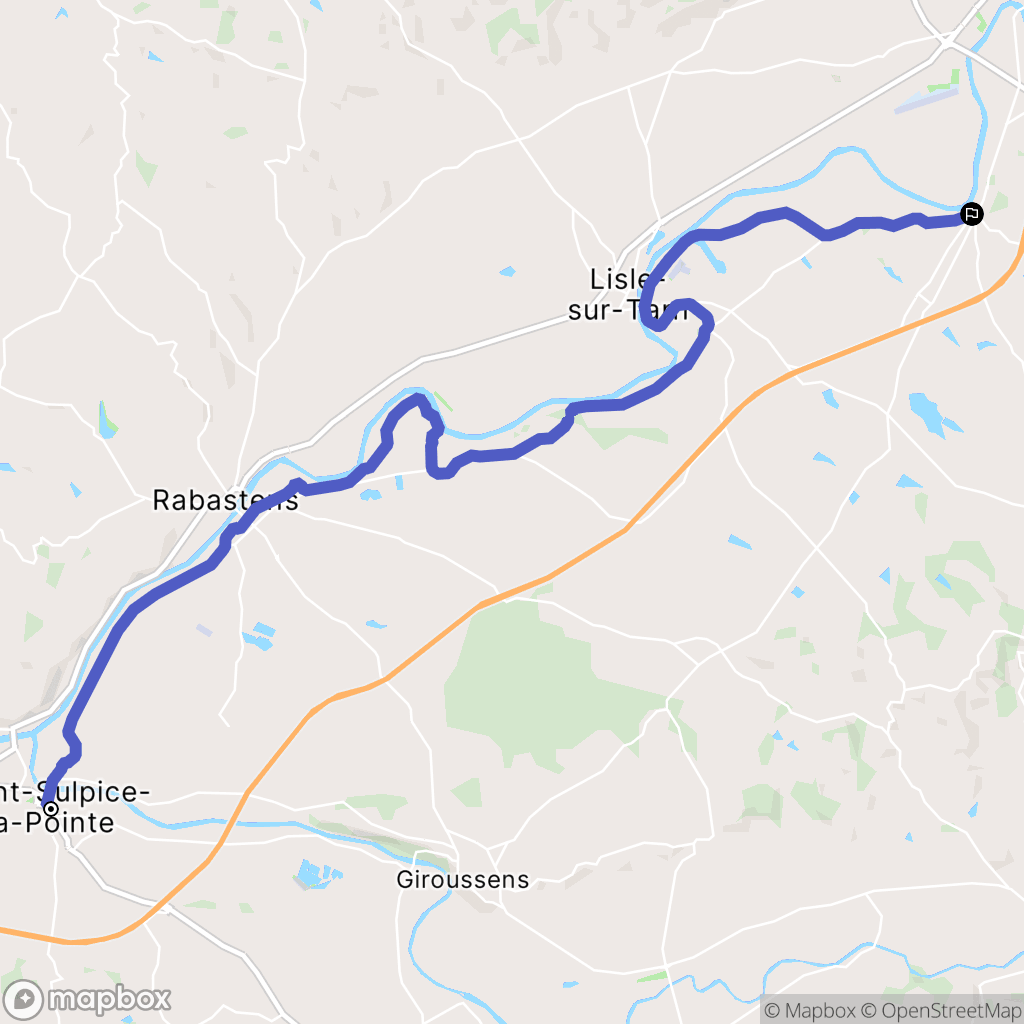 Saint-Sulpice-la-Pointe : carte du parcours de randonnée - France