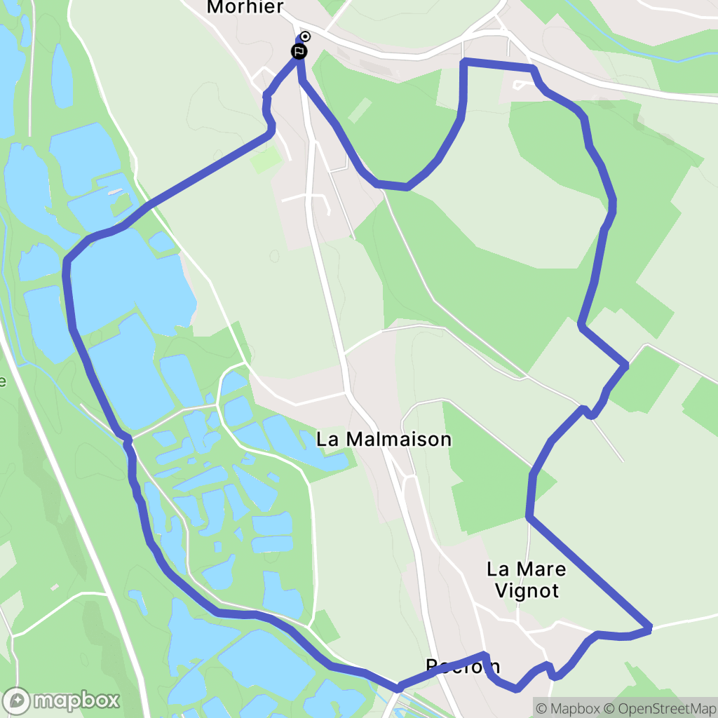 Villiers-le-Morhier : carte du parcours de randonnée - France