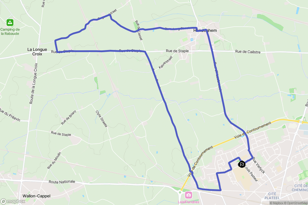 Hazebrouck : carte du parcours de randonnée - France