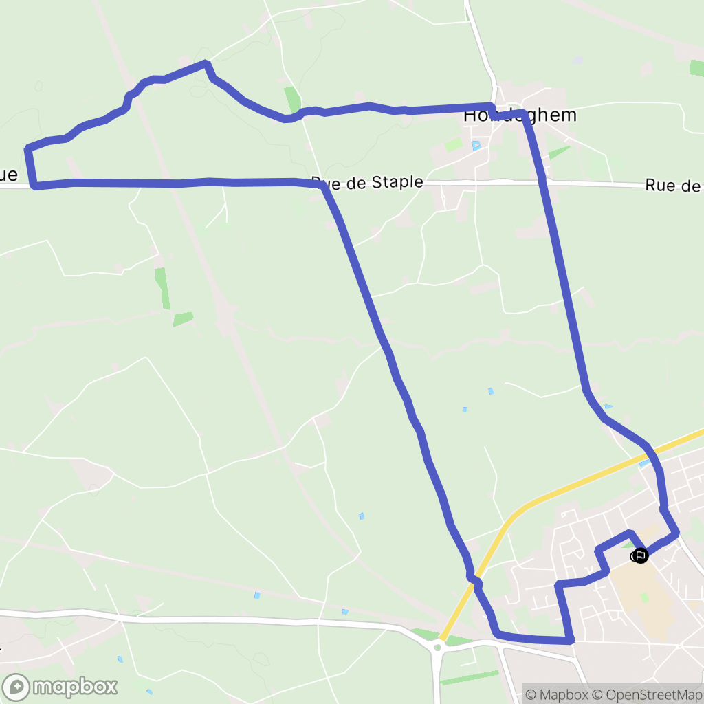Hazebrouck : carte du parcours de randonnée - France