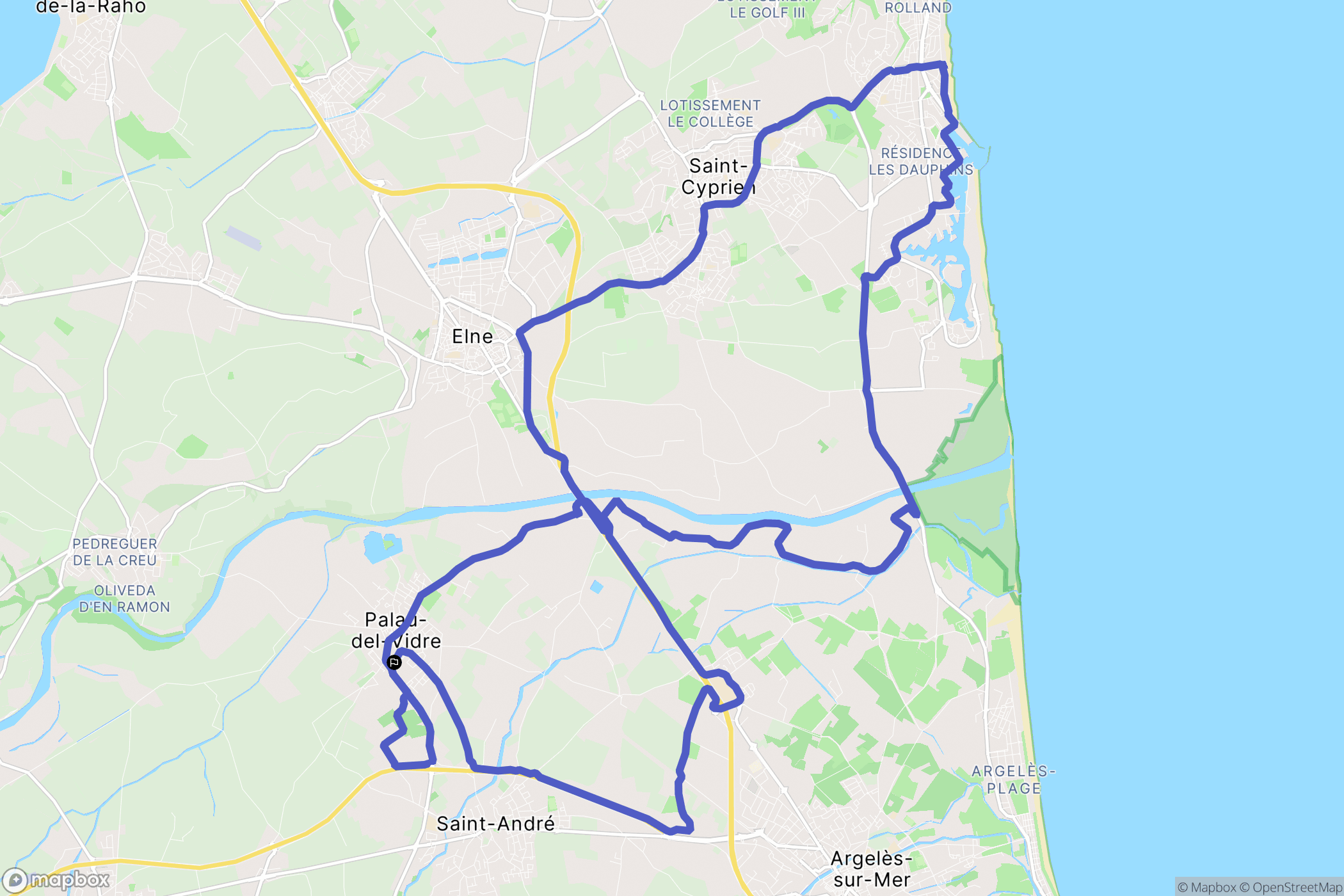 Palau-del-Vidre : carte du parcours de randonnée - France