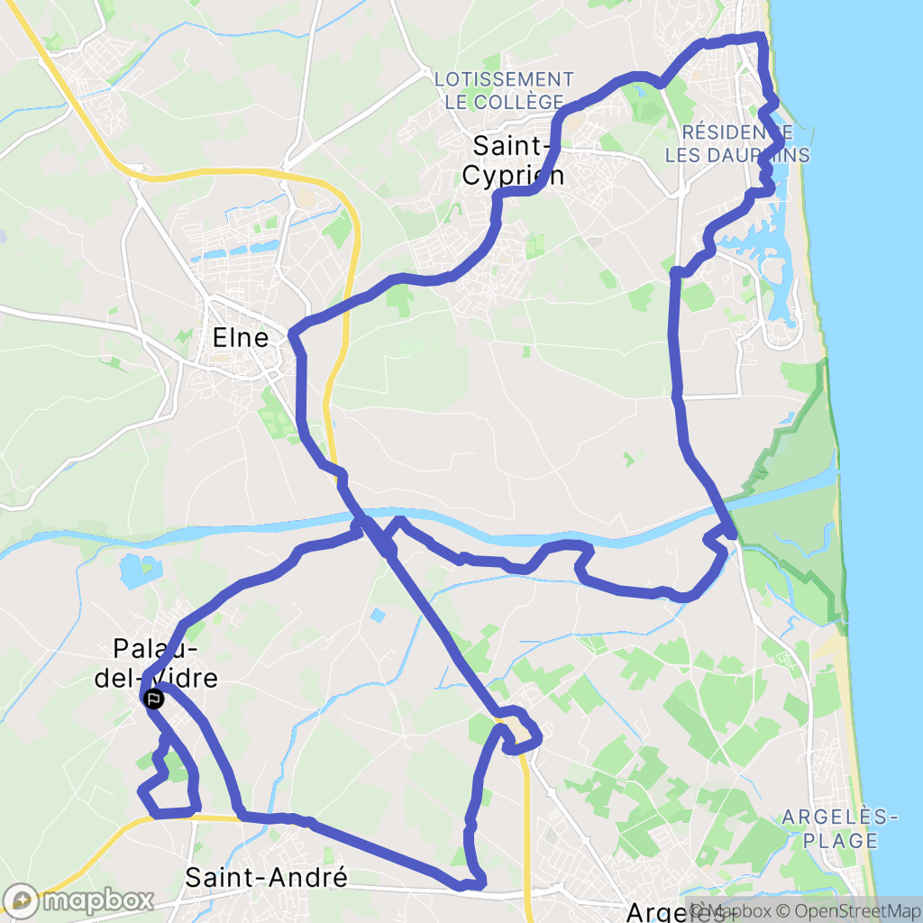 Palau-del-Vidre : carte du parcours de randonnée - France