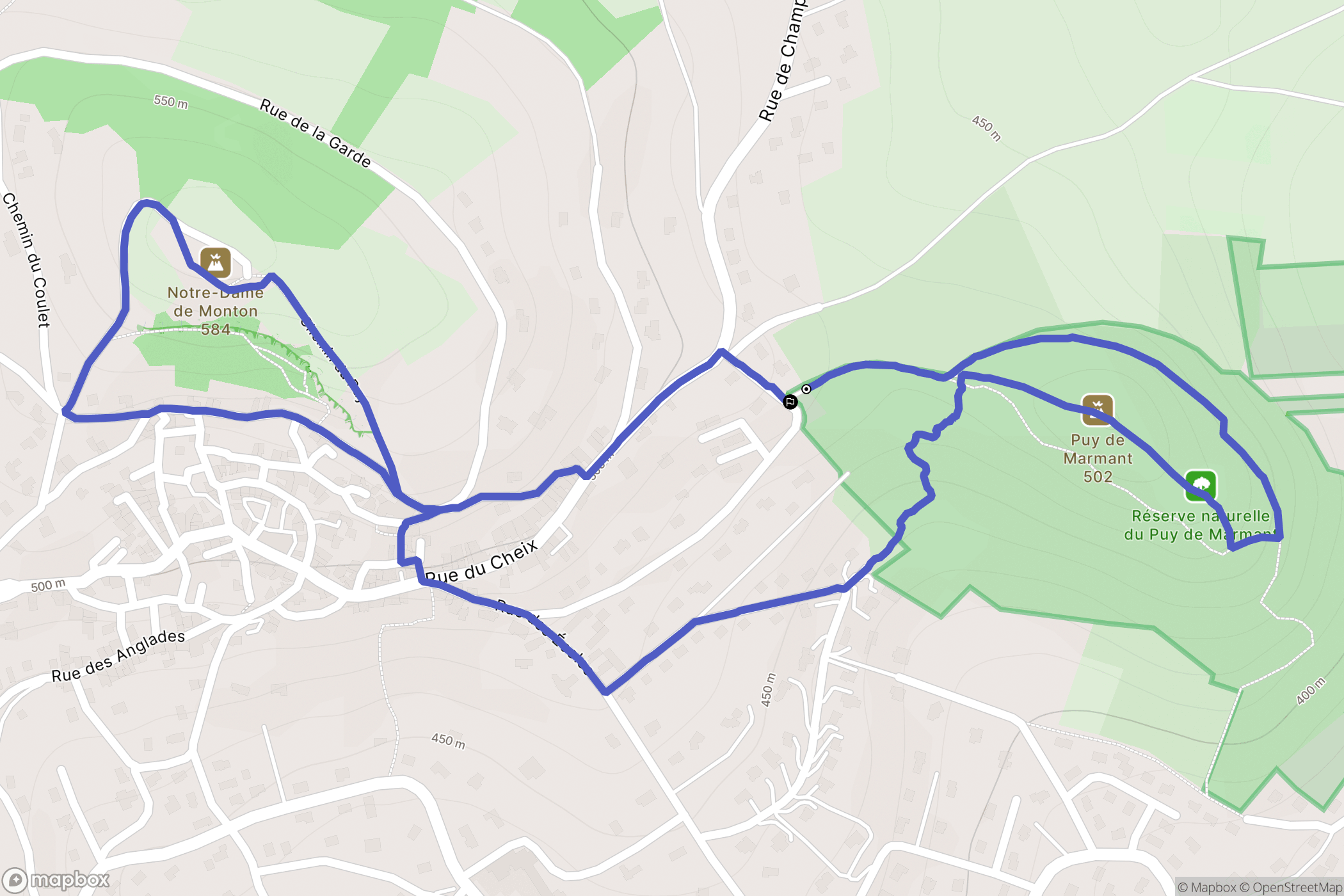 Veyre-Monton : carte du parcours de randonnée - France