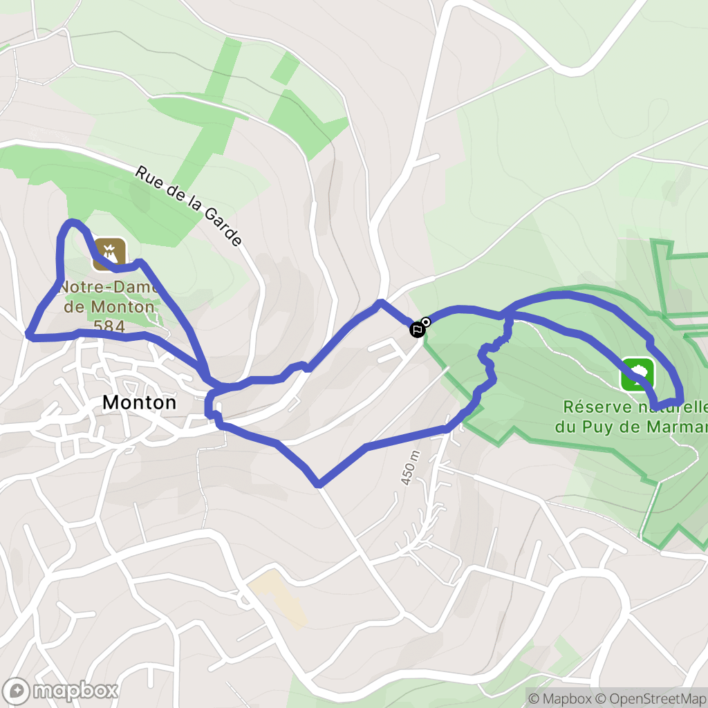 Veyre-Monton : carte du parcours de randonnée - France